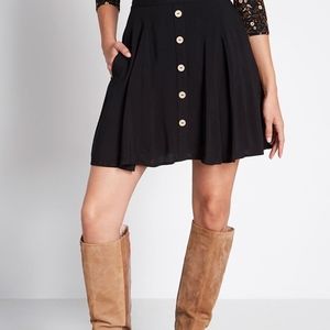 Modcloth Buttoned-up Black Skirt